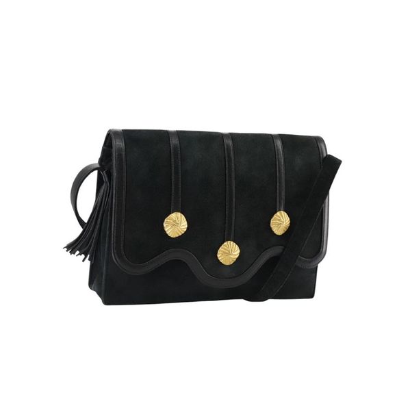 Yves Saint Laurent Handbags - Pre Loved Yves Saint Laurent Suede Shoulder Bag with Adjustable Drop and Classic
